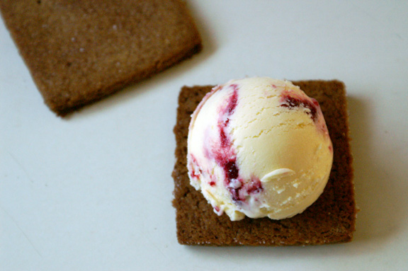 buttermilk raspberry ice cream sandwiches.