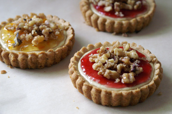 sweet goat cheese + candied walnut tarts.