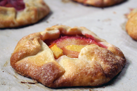 peach + strawberry individual galettes.