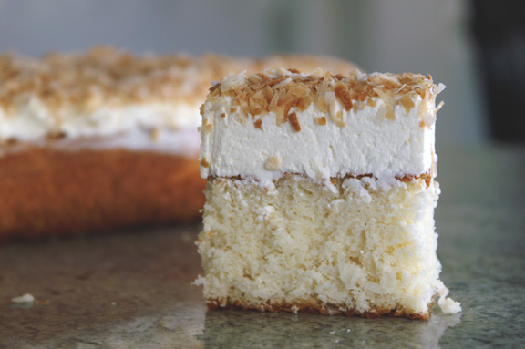 baked, occasionally: coconut sheet cake.