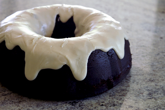 Baked, Occasionally: black cocoa bundt with coffee glaze.