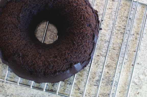 Baked, Occasionally: black cocoa bundt with coffee glaze.