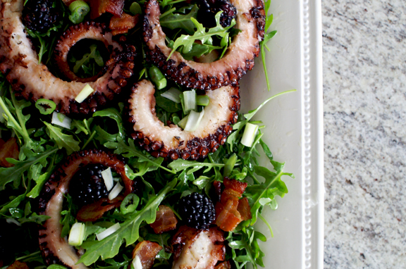 charred octopus salad. | a periodic table