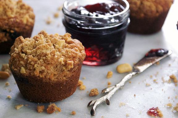 Baked, Occasionally: peanut butter + Jelly muffins.