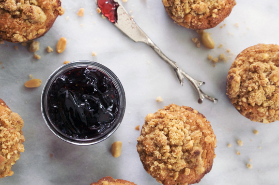 Baked, Occasionally: peanut butter + Jelly muffins.